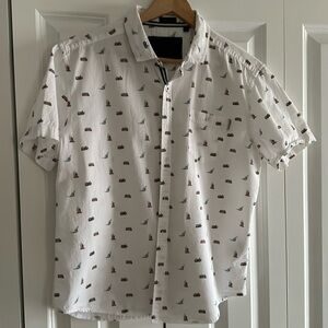 Vintage looking surf button down shirt